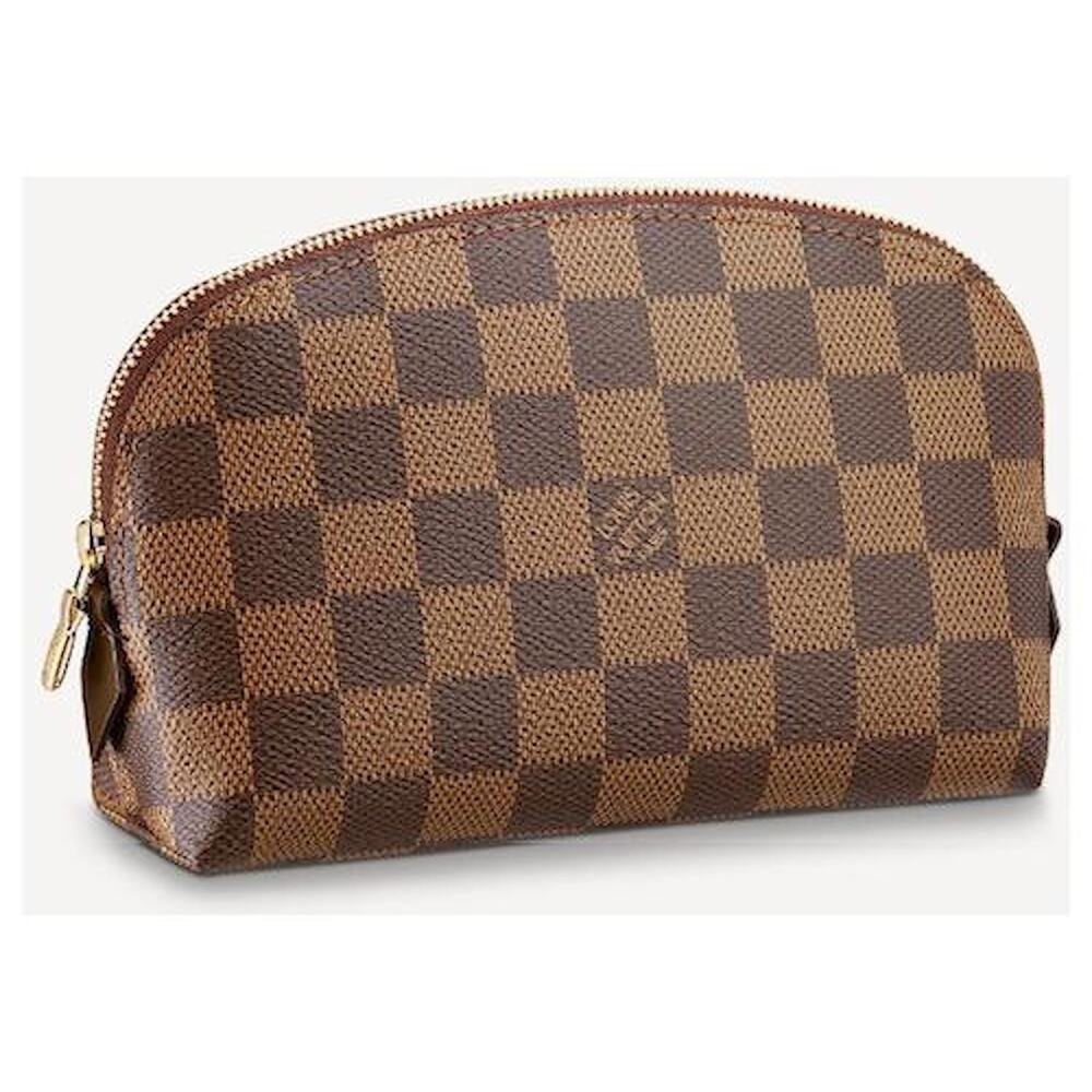 Authentic Louis Vuitton COSMETIC POUCH in Damier Ebene brown  - date code CA4053